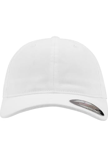 Flexfit Garment Washed Cotton Dad Hat Caps, Unisex, Garment Washed Cotton Dad Hat - color: White, size: Small-Medium
