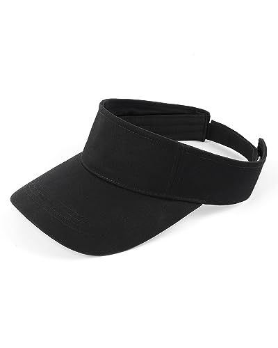 Zylioo XXL Oversize Visor Hat,Large Athletic Cotton Sports Visor,Adjustable Small Solid Color Sun Cap - color: Black, size: X-Small-Small