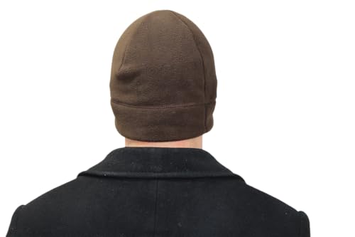 Temple Tape Tactical Fleece Watch Cap Beanie – Skull Cap Fleece Hat - Mens & Women - color: Deep Brown, size: X-Large