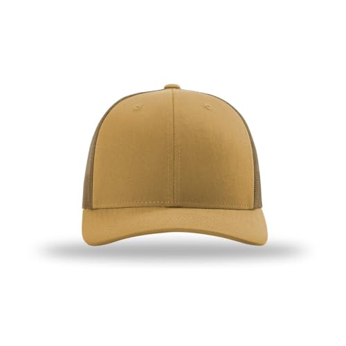 Richardson 112 Classic Six-Panel Adjustable Snapback Trucker Cap - color: Amber Gold