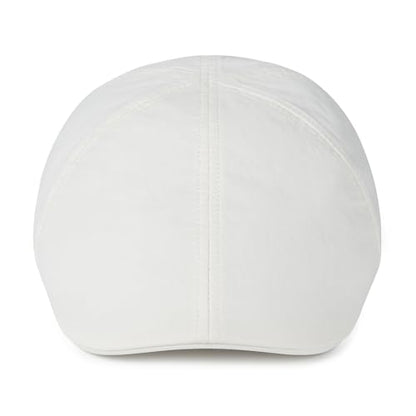 BOTVELA Men Cotton Ivy Irish Gatsby Cabbie Newsboy Cap - color: White, size: 7 3/4