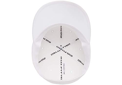 Flexfit Men's Flexfit 210 Fitted Flat Bill Cap Hat - color: White, size: Small-Medium