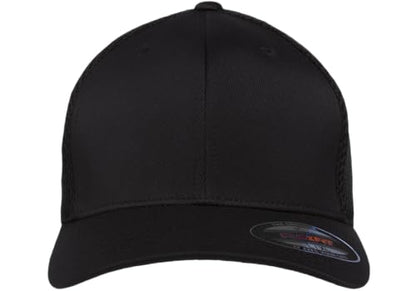 Flexfit Two-Tone Stretch Mesh Fitted Cap Hat - color: Black, size: Large-X-Large, style: Visor