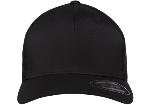 Flexfit Two-Tone Stretch Mesh Fitted Cap Hat - color: Black, size: Large-X-Large, style: Visor