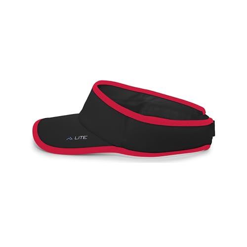 Pacific Headwear Unisex Adult Pacific Headwear Lite Allsport Active Visor - color: Black/Red
