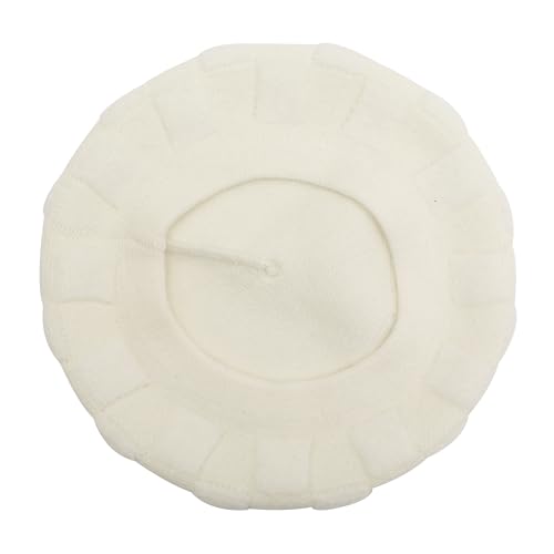 ZLYC Women French Beret Hat Reversible Solid Color Knit Warm Artist Cap - color: Checkered White