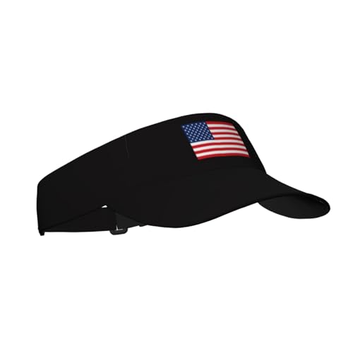 Sports Sun Visor Hats Adjustable Men Women Lightweight Packable Cooling Empty Top Visor Hat for Running, Tennis, Golf - color: American Flag