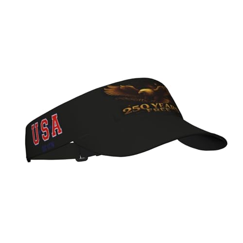 United States 250th Anniversary Hat USA Est 1776 America Patriotic Visor Cap Adjustable Sun Hat for Women Men Sports Beach - color: Black7