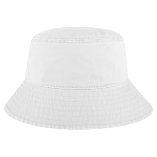 Ashen Fane Garment Washed Combed Cotton Twill Packable Lightweight Unisex Bucket Hat - color: White, size: Large