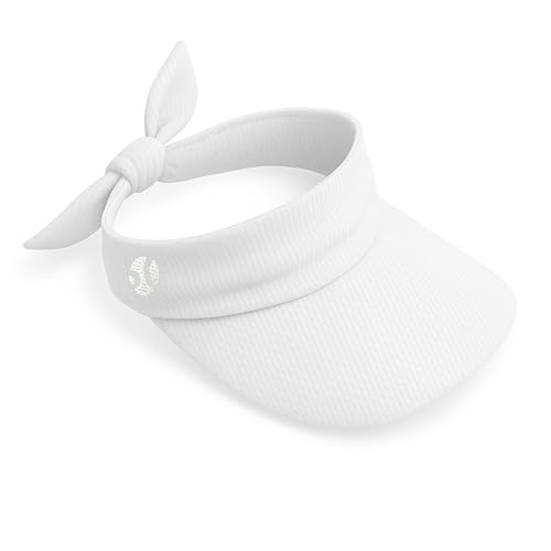 Women’s Adjustable Sports Visor – UV Protection, Lightweight for Golf, Tennis & Running, One Size, Standard - color: Blanco 2, size: One Size