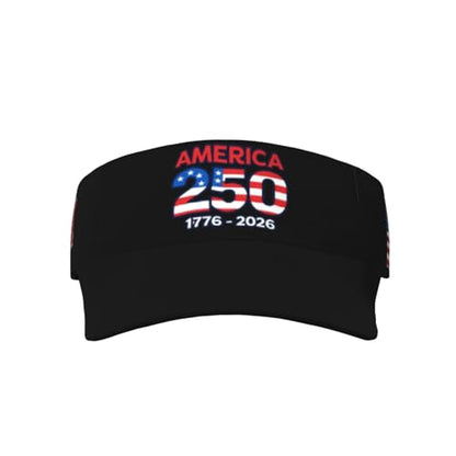 United States 250th Anniversary Hat USA Est 1776 America Patriotic Visor Cap Adjustable Sun Hat for Women Men Sports Beach - color: Black12