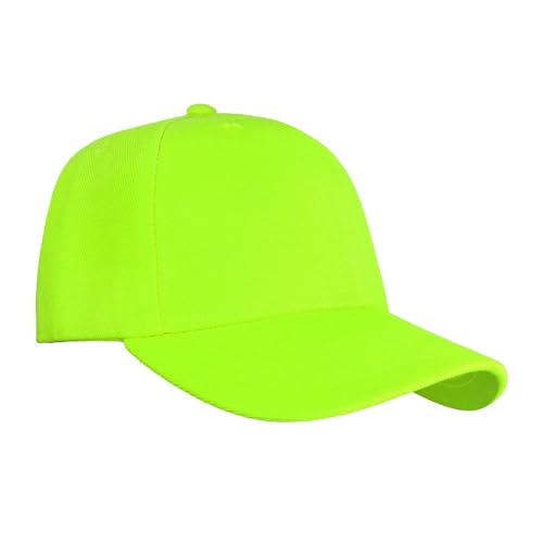 Falari Wholesale Bulk Lot 12-Pack Baseball Cap Adjustable Size Plain Blank Solid Color - color: Neon Green