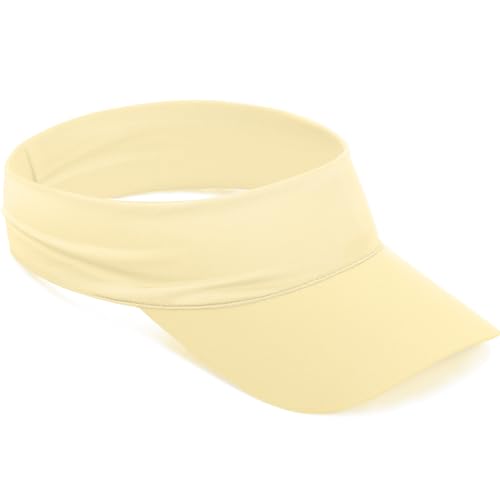 ROYBENS Cooling Visor Hat Women Men, Elastic Headband Sun Visor Golf Cap - color: Beige Yellow