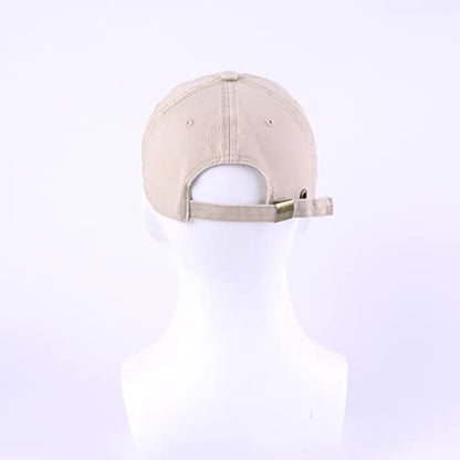 LANGZHEN Unisex Baseball Cap 100% Cotton Fits Men Women Washed Denim Adjustable Dad Hat - color: Khaki