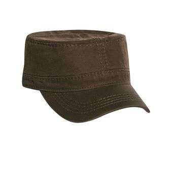 OTTO Garment Washed Superior Cotton Twill w/Heavy Stitching Military Cap - color: Dk. Brown