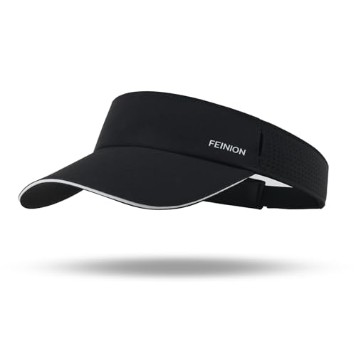 FEINION Women Stretchy Sun Visor with Sunglass Slot Baseball Hat - color: Black
