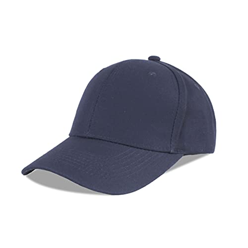 LANGZHEN Cotton Outdoor Toddler Girls Boys Plain Baseball Cap Baby Infant Structured Adjustable Hat for Kids Sun Hat - color: Navy, size: Small