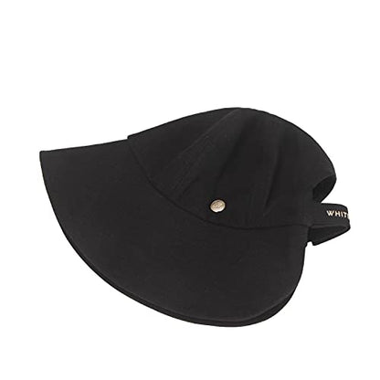 WHITE SANDS MOJA Linen Blend Victorian Bonnet Hat Sun Cap, Foldable Summer Visor | NEW Katy - color: Black