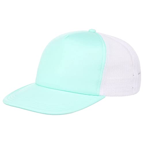 Lids Blank Basic Foam Trucker Adjustable Snapback Hat - color: Light Green/White