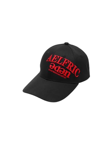 Aelfric Eden Baseball Cap Embroidered Vintage Curved Brim Snapback Hat - color: Black Red Embroidered Logo