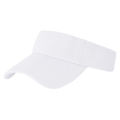 Rbenxia Adjustable Sport Visors Sun Visor Hats Cap Visors Women Men - color: White