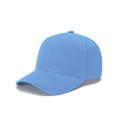 ZH Plain Adjustable Baseball Cap - Lot of 12 Unisex Blank Design Caps - color: Light Blue