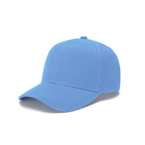 ZH Plain Adjustable Baseball Cap - Lot of 12 Unisex Blank Design Caps - color: Light Blue