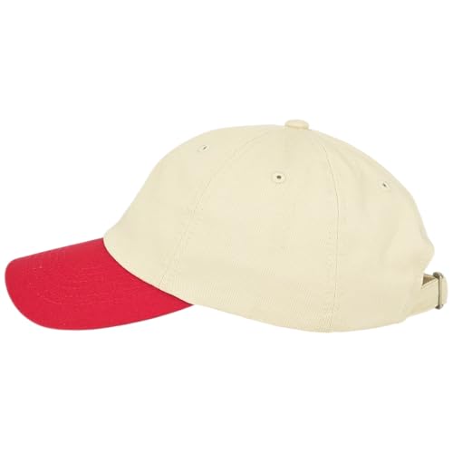 E BY ELIDAN Two Tone Dad Hat, Low Profile Baseball Cap - color: Stone Red