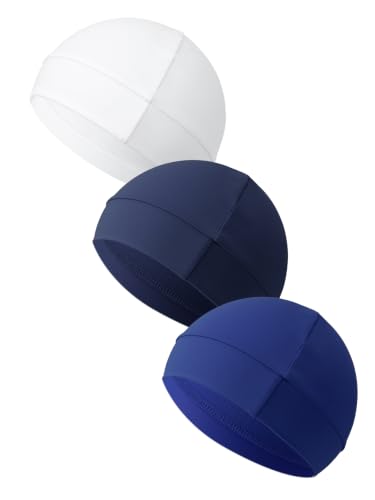 Qearl Cooling Skull Caps Helmet Liner Cycling Caps for Men Women - color: White+blue+navy Blue