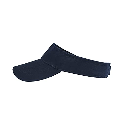 HH HOFNEN Sports Sun Visor Hats Cotton Adjustable Golf Caps for Men Women - color: #1b Navy