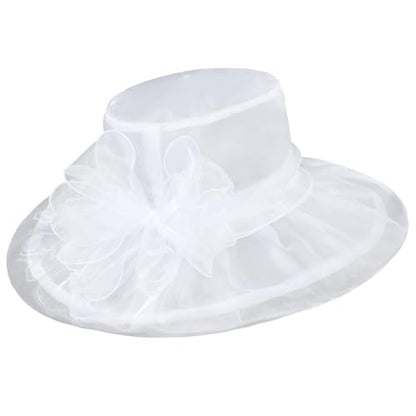 Century Star Kentucky-Derby hat Fascinator Hats for Women 2026 Floral Tea Party Bridal Church Wedding Headwear - color: White