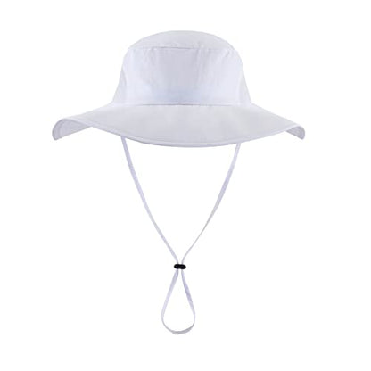 Home Prefer Outdoor UPF50+ Mens Sun Hat with Neck Flap Womens UV Protection Hat Wide Brim Safari Fishing Hiking Gardening Hat - color: White