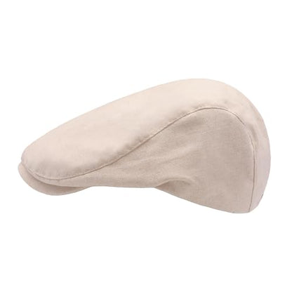 ZLYC 남성용 여름 플랫 캡 Scally Ivy Gatsby Newsboy Beret Driver Cabbie 사냥 모자 - color: 단색 페일 베이지