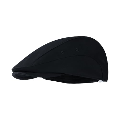 Newsboy Cap for Men Adjustable Flat Ivy Cabbie Gatsby Cap Driving Hunting Hat - color: B-black, size: Medium