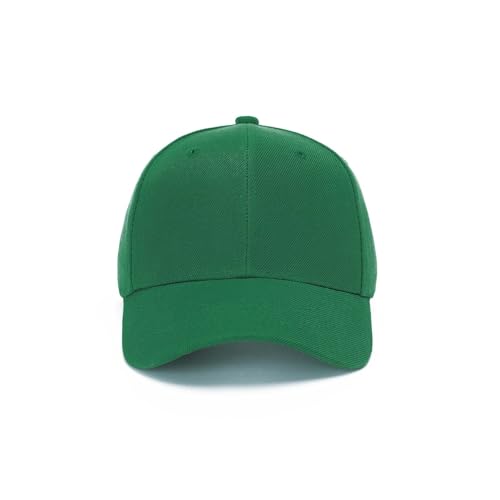 ZH Plain Adjustable Baseball Cap - Lot of 12 Unisex Blank Design Caps - color: Grass Green