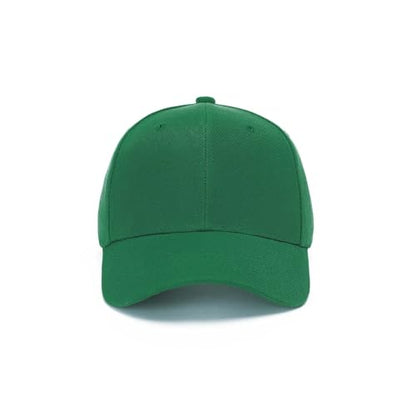 ZH Plain Adjustable Baseball Cap - Lot of 12 Unisex Blank Design Caps - color: Grass Green