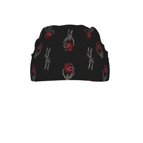 Adjustable Cycling Cap, Quick Dry Sports Bandana Skull Cap Helmet Liner - color: Gothic Style Skull Hand Clutching a Heart