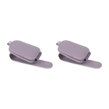 Yuoyar Magnetic Leather Sunglasses Holder for Car, 2 Packs (Purple) - color: Purple
