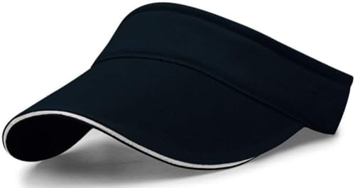 Unisex Sun Visor Hat Empty Top Baseball Cap Lightweight Sun Hat Beach Cap with Adjustable Strap for Running, Tennis, Golf - color: Deep Blue