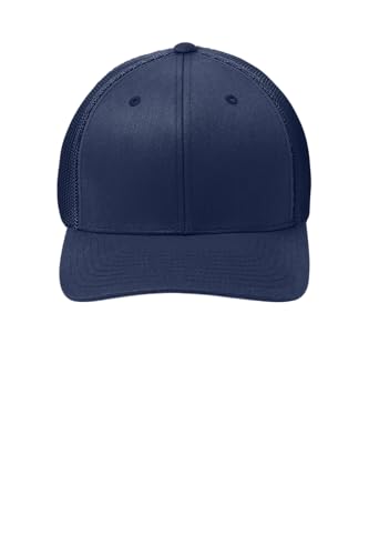 Port Authority Flexfit Cotton Twill Cap - color: True Navy/ True Navy, size: Small-Medium