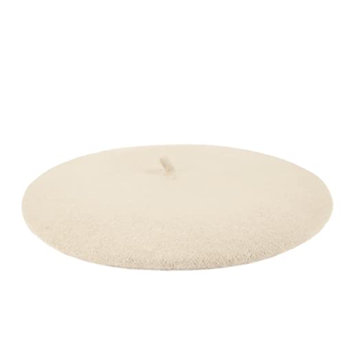 Wheebo Berets for Kids Wool French Beret Hats Artist Painter Hats for Little Girls Boys Solid Color Style - color: Beige