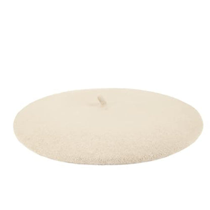 Wheebo Berets for Kids Wool French Beret Hats Artist Painter Hats for Little Girls Boys Solid Color Style - color: Beige
