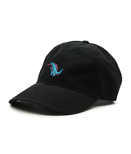 Riot Society Mens Embroidered Adjustable Dad Hat - color: Kaiju Embroidered (Black)