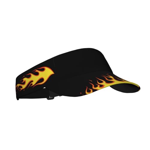Visor Cap Funny Sun Hat for Women Men Teens for for Sports, Beach, Tennis, Golf, Running & Hiking - color: Fire Flame