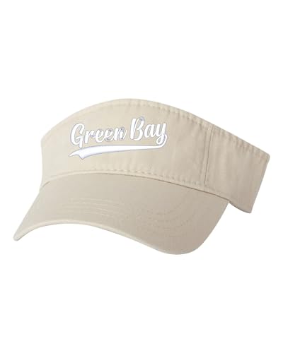 Go All Out City of Green Bay Wisconsin Fashion Script Bucket Ponytail Visor Embroidered Cap Dad Hat - color: Stone