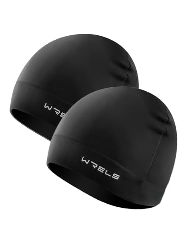 WRELS Winter hat Running Skull Cap Breathable Helmet Liner Cycling Beanie Sweat Wicking Hockey Head Caps for Men Women - color: Black*2