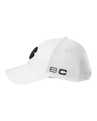 Black Clover Unisex Fitted Cap Golf Hat - color: Iron X Snow (White/Black), size: Small-Medium