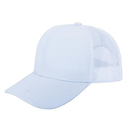 ZH 12 Pack Mesh Trucker Hats, Bulk Baseball Caps for Men and Women, Trucker Cap Wholesale - color: White
