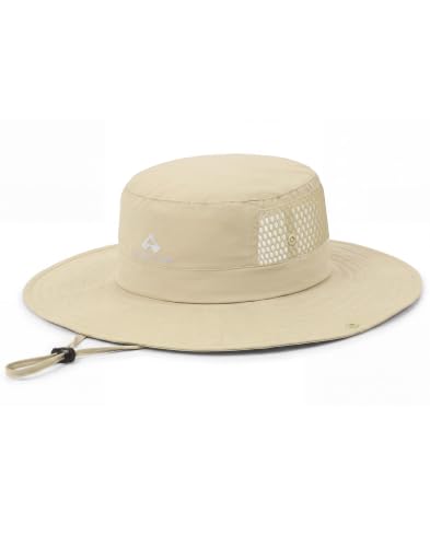 Pioneer Camp Wide Brim Sun Bucket Hat Summer Boonie Hat for Men & Women - color: Khaki, size: Medium