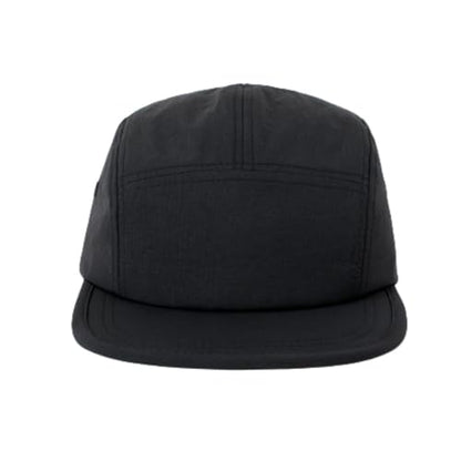 5 Panel Running Hat Waterproof Nylon Sun Hat Quick Dry Plain Baseball Cap for Men Women - color: Black